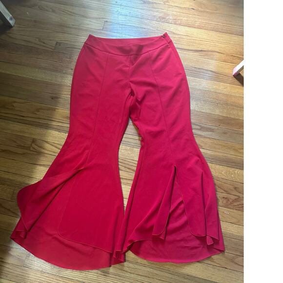 INC International Concepts Red Flared High-Low Pants – Women’s - Picture 1 of 9